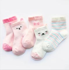 Enfants Chaussettes Pack de 5 Couleurs Respirant D'été de Coton Chaussettes pour bébés - NTKSTORE