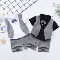 Children's Fashion Short-sleeved Shorts Bow Baby Rompers