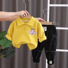 Children's Fashion Spring Long-sleeved Sweater Two-piece Set