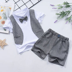 Children's Fashion Short-sleeved Shorts Bow Baby Rompers