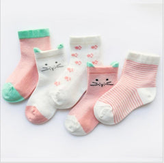 Enfants Chaussettes Pack de 5 Couleurs Respirant D'été de Coton Chaussettes pour bébés - NTKSTORE