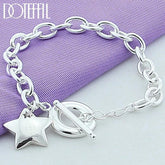 DOTEFFIL 925 Sterling Silver Star TO buckle Charm Bracelets Chain For Women Fashion Wedding engagement Fine Jewelry - NTKSTORE