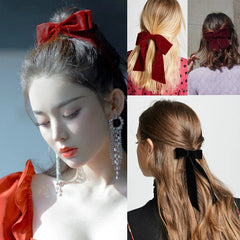 Haimeikang Bow Hair Clip Black Velvet Hair Bows Hairpins Women Elegant Barrette Girls Bowknot Hair Accessories - NTKSTORE