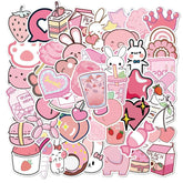 10/30/50PCS VSCO Cute Pink Style Cartoon Stickers DIY Car Bike Travel Luggage Laptop Classic Toy Graffiti Sticker Decal for Kids - NTKSTORE
