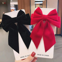 Haimeikang Bow Hair Clip Black Velvet Hair Bows Hairpins Women Elegant Barrette Girls Bowknot Hair Accessories - NTKSTORE