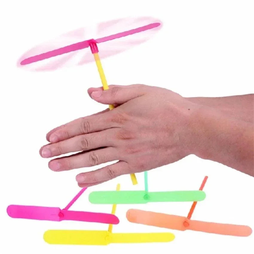 10/20pcs Novelty Plastic Bamboo Dragonfly Propeller Outdoor Classic Toy Kid Gift Rotating Flying Arrow Multicolor Random Color - NTKSTORE