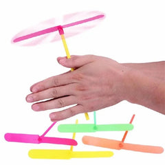 10/20pcs Novelty Plastic Bamboo Dragonfly Propeller Outdoor Classic Toy Kid Gift Rotating Flying Arrow Multicolor Random Color - NTKSTORE