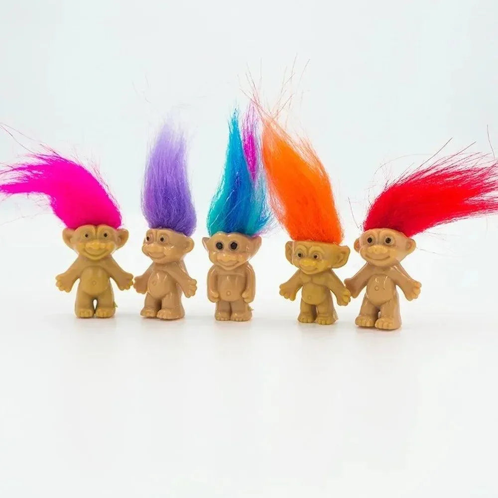5Pcs/lot Funny Trolls Dolls Anime Action Figure Colorful Hair Family Members Models Kids Toys for Children Gift Nostalgic Adult - NTKSTORE