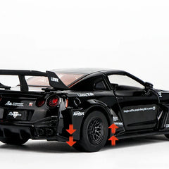 1:32 GT-CSR2 Alloy Exquisite Sports Car Model Fast Furious Simulation Miniature Toys Sound Light Children Gift Collect Hobby