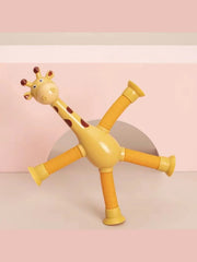 Suction cup giraffe telescopic and ever-changing luminous toy children's cartoon creative educational toy stretch telescopic