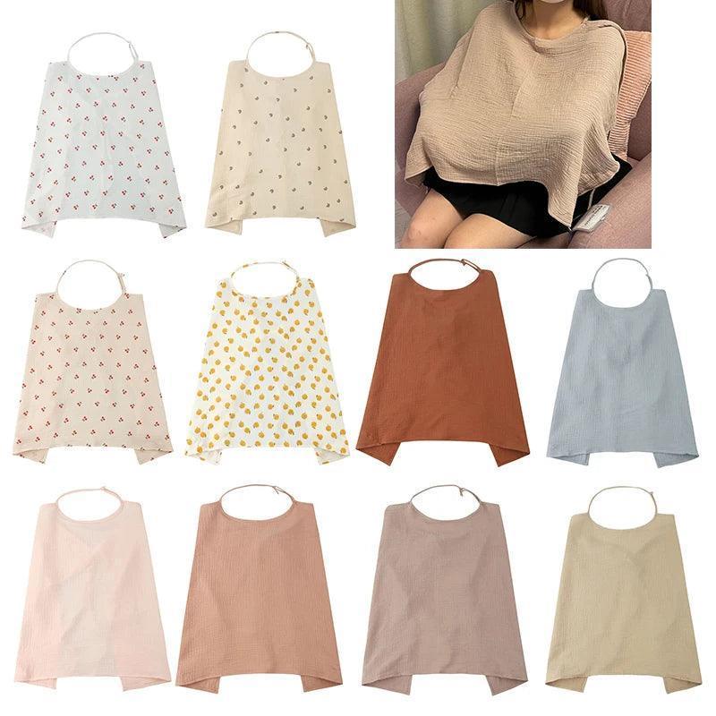Breathable Maternity Breastfeeding Cover Cotton Gauze Baby Feeding Nursing Cover Privacy Breastfeeding Apron Stroller Blanket - NTKSTORE