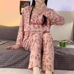 New Monthly Clothing 2-Piece Spring And Autumn Maternity Pajamas Summer Breastfeeding Suit Breastfeeding Pajamas Homewear - NTKSTORE