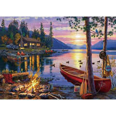 1000pcs Darrell Bush Canoe Lake Jigsaw Puzzles for Adults Home Decor Games Family Fun Floor Puzzles Educational Toys for Kids - NTKSTORE