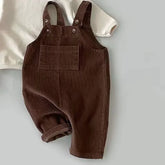 New Spring Baby Pants Toddler Boys Solid Corduroy Suspender Trousers Girls Overalls Kids Basic Playsuit Jumpsuit Clothing - NTKSTORE