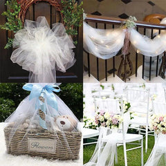 5/10M Sheer Crystal Wedding Tulle Roll Organza Fabric For Wedding Birthday Party Backdrop Decor DIY Wedding Organza Chair Sashes - NTKSTORE