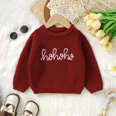 0-36months Baby Girls Sweater Long Sleeve Crew Neck Letters Winter Warm Knit Pullover Sweater For Infant For Girls