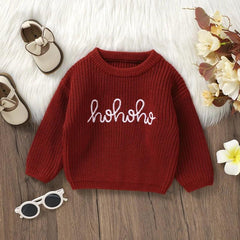 0-36months Baby Girls Sweater Long Sleeve Crew Neck Letters Winter Warm Knit Pullover Sweater For Infant For Girls
