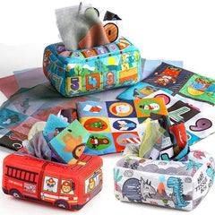 Baby Tissue Box Montessori Educational Toys Colorful Soft Sensory Toy For Toddler Finger Exercise Pumping Silk Scarf Gifts 0-18M - NTKSTORE