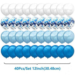 40Pcs/Set 12inch Mix Blue Rose Gold Confetti Latex Balloon For Birthday Baby Shower Wedding Balloons Party Decorations - NTKSTORE