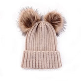 Winter Warm Pompom Knitted Hat for Baby Todder 0-36M Solid Color Kids Cap Cute Hairball Children Outdoor Hat Kid's decoration - NTKSTORE