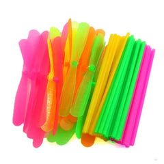 10/20pcs Novelty Plastic Bamboo Dragonfly Propeller Outdoor Classic Toy Kid Gift Rotating Flying Arrow Multicolor Random Color - NTKSTORE