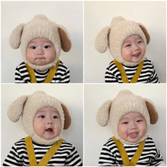 Cute Baby Winter Hat Fleece Warm Bonnets Rabbit Ear Hats for Kids Infant Babies Accessories Newborn Photography Props Boys Girls - NTKSTORE