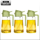 2in1 500ml Glass Spray Oil Sprayer Bottle Spray Oil Dispenser Oil Jar Cruet BBQ Kitchen Baking Roasting Picnic Kitchen Tool - NTKSTORE