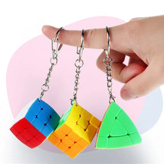 Sengso Key Chain 3x3 Mini Magic Cube 3x3 Bread Magic Tower KeyChain Backpack decoration Cubo Magico Puzzle Toy Children Gift
