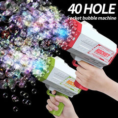 40 Holes Electric Rocket Bubble Machine Handheld - NTKSTORE