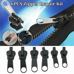 6pcs Instant Zipper Universal Instant Fix Repair Kit Replacement Zip Slider Teeth Multifunctional Clothing Replacement Zipper - NTKSTORE