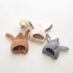 Cute Baby Winter Hat Fleece Warm Bonnets Rabbit Ear Hats for Kids Infant Babies Accessories Newborn Photography Props Boys Girls - NTKSTORE
