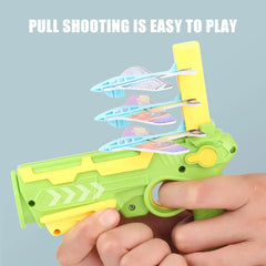 HOT!Airplane Launcher Bubble Catapult With 6 Small Plane Toy Funny Airplane Toys for Kids plane Catapult Gun Shooting Game Gift