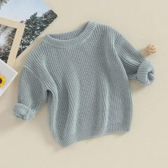Baby Boys Girls Warm Sweaters Knitted Loose O-neck Pullover Knitwear Sweaters Tops 0-5Y - NTKSTORE