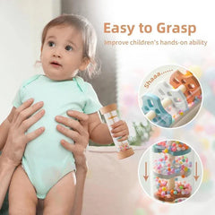Baby Wooden Musical Instruments Toys Rain Stick Rainbow Hourglass Montessori Toys Rain Music Rattle Baby Educational Toys Gift - NTKSTORE