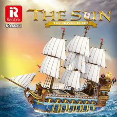 Caribbean MOC Reobrix 66011 The Royal Fleet The Sun Pirate Ship Sailboat Royal Sunshine Model 3162PC Building Blocks Brick Toys - NTKSTORE