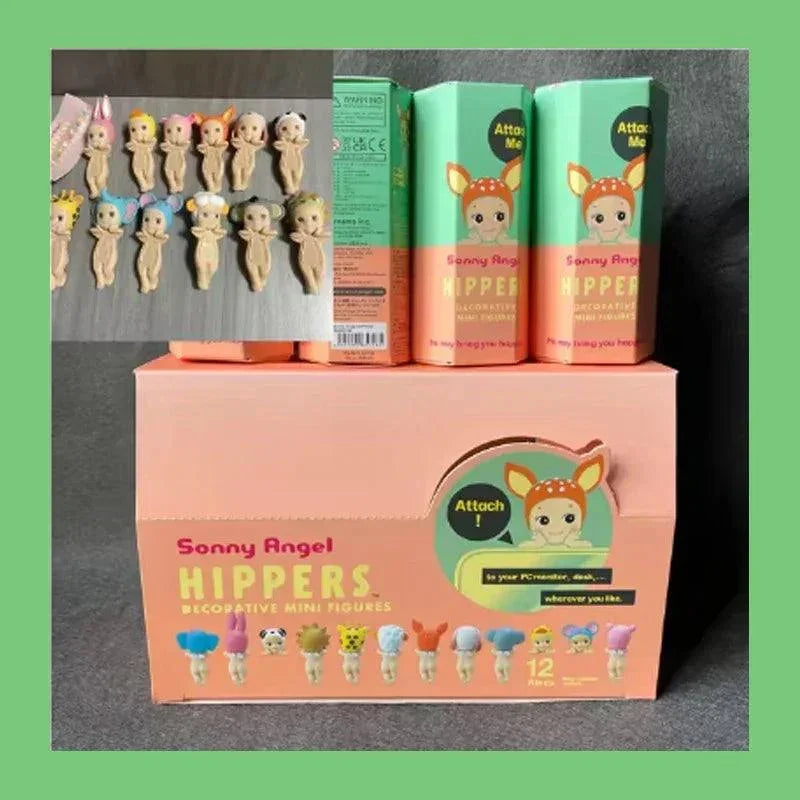 Sonny Angel looking back serie Lying Down Hippers Action Figures Blind box Cute Mysterious Anime Doll Children Christmas Gifts - NTKSTORE