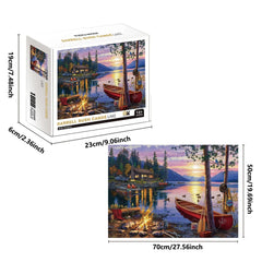 1000pcs Darrell Bush Canoe Lake Jigsaw Puzzles for Adults Home Decor Games Family Fun Floor Puzzles Educational Toys for Kids - NTKSTORE