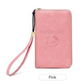 Fashionable and Portable RFID Travel Passport CasePULeather Multi functional Credit Card Passport Bag Neutral Travel Accessories - NTKSTORE