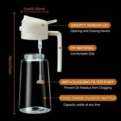 2in1 500ml Glass Spray Oil Sprayer Bottle Spray Oil Dispenser Oil Jar Cruet BBQ Kitchen Baking Roasting Picnic Kitchen Tool - NTKSTORE