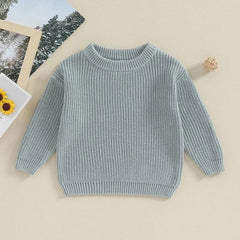 Baby Boys Girls Warm Sweaters Knitted Loose O-neck Pullover Knitwear Sweaters Tops 0-5Y - NTKSTORE
