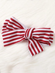 Baby Girl Autumn/winter Red Striped Christmas Deer Mesh Long Sleeved Dress - NTKSTORE