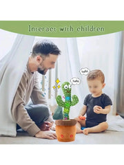 1pc-Dancing Talking Cactus Toys For Baby Boys And Girls, Singing Mimicking Recording Repeating What You Say Sunny Cactus Up Plus - NTKSTORE