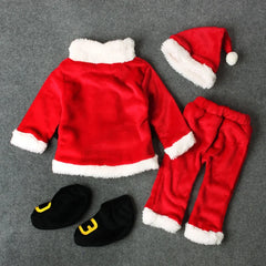 4PCS Outfit Costume Christmas Set Tops+Pants+Hat+ Infant Santa Baby Boys 4t Designer Clothes Jacket Set 36 Month Boy Clothes