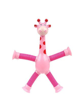 Suction cup giraffe telescopic and ever-changing luminous toy children's cartoon creative educational toy stretch telescopic
