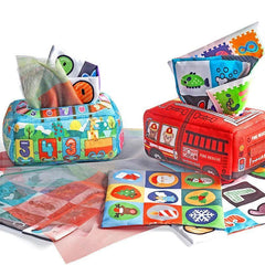 Baby Tissue Box Montessori Educational Toys Colorful Soft Sensory Toy For Toddler Finger Exercise Pumping Silk Scarf Gifts 0-18M - NTKSTORE