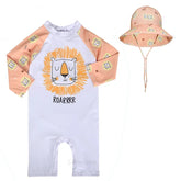 Baby Girls Swimsuit Long Sleeves One Piece Swimwear for Kids Toddler Cartoon UPF50+ Rash Guards Infant Bathing Suit Korea Sets