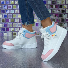 Couples Trend Color Matching Warm Winter Short Fluffy Casual High Top Sports Shoes Fashion Outdoor Shoes