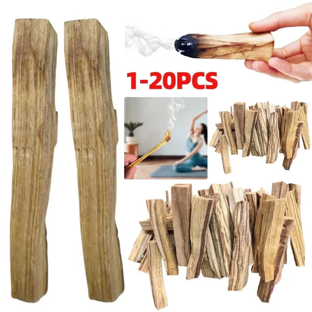 1-20Pcs Palo Santo Sticks Scented Aroma Sticks Purifying Healing Stress Relief Natural Crude Wood Strips for Living Room Office - NTKSTORE