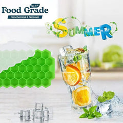 1pcs Honeycomb 37 Lattice Cube Tray Maker With Lid DIY Ice Mold - NTKSTORE