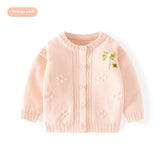 Pure Cotton Knitted Girl's Cardigan Sweater Class A Bow